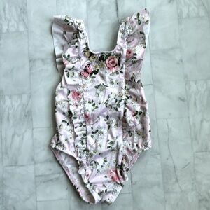 Monnalisa Pink Daisies Swimsuit Size 24 months